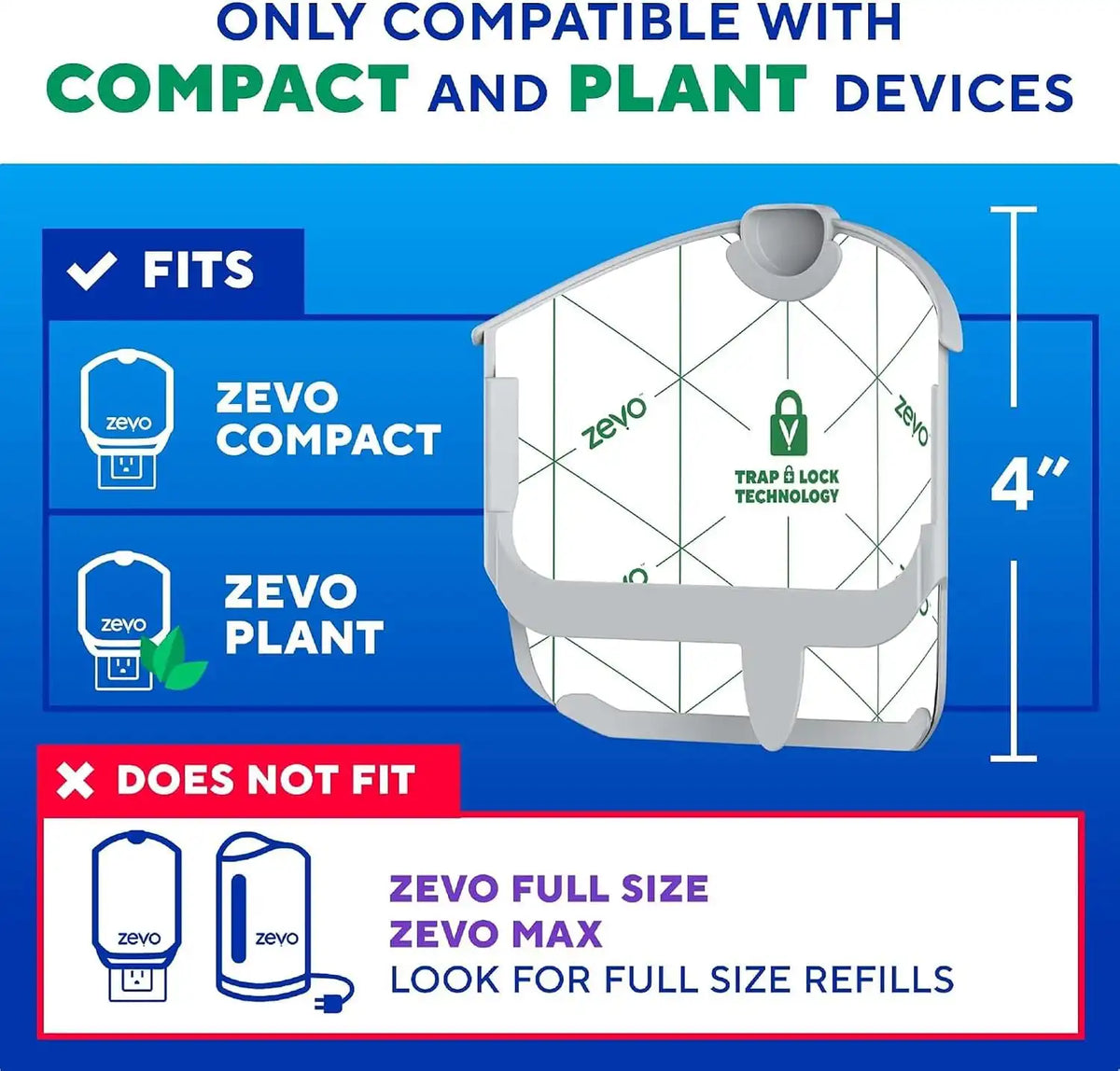 Zevo Compact Flying Insect Trap Refills for Gnats & Fruit Flies, 8 Count