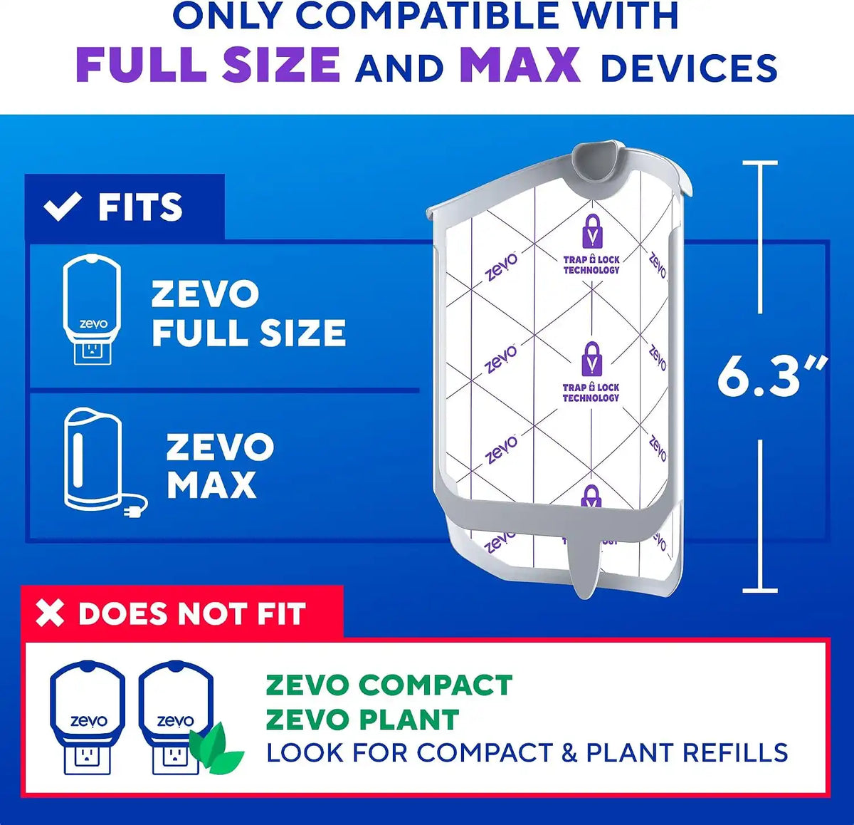 Zevo Flying Insect Trap Refill Cartridges for Fruit Flies & Gnats, 6 Count