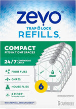 Zevo Compact Flying Insect Trap Refills for Gnats & Fruit Flies, 6 Count