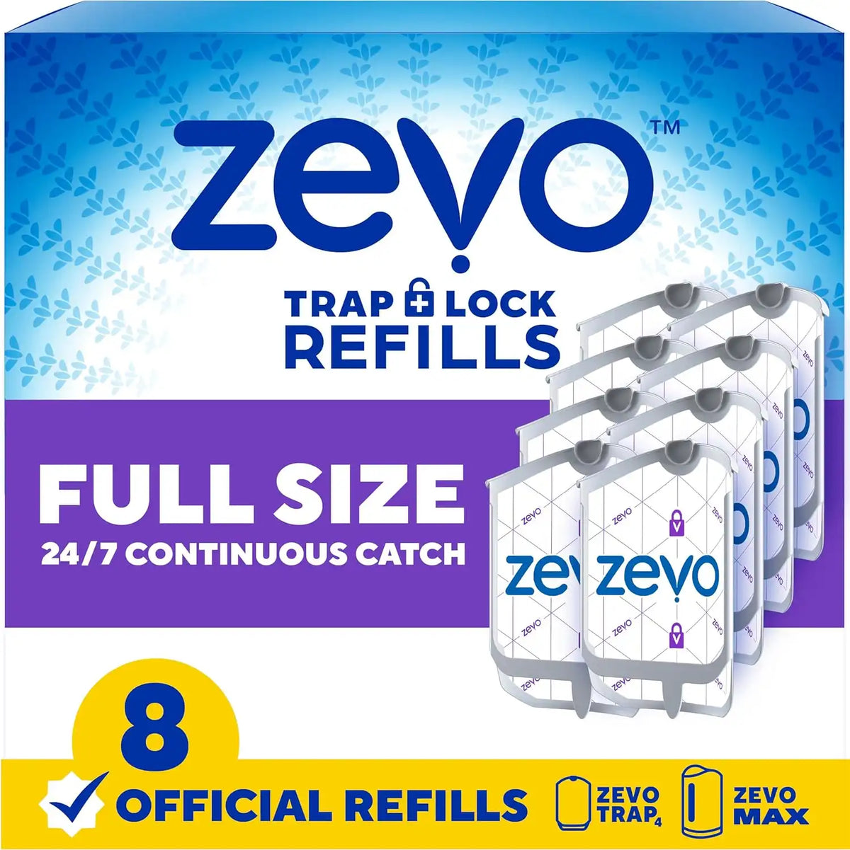 Zevo Flying Insect Trap Refill Cartridges for Fruit Flies & Gnats, 8 Count